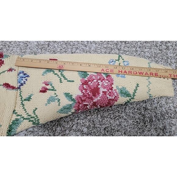 BUSHWACKER Vintage Cottagecore Floral V-neck Button Down Cardigan Sweater Sz M - Picture 9 of 12